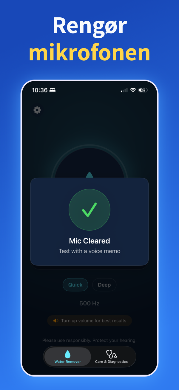 Water Remover app screenshot