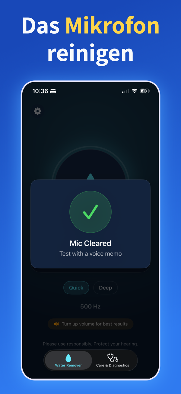 Water Remover app screenshot