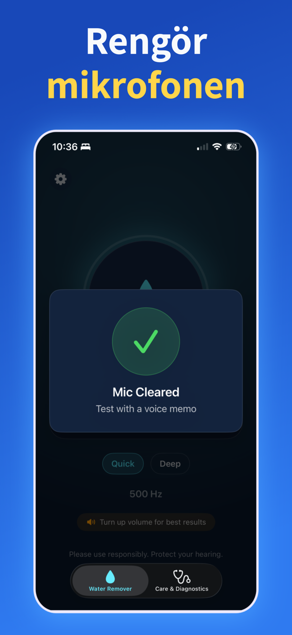 Water Remover app screenshot